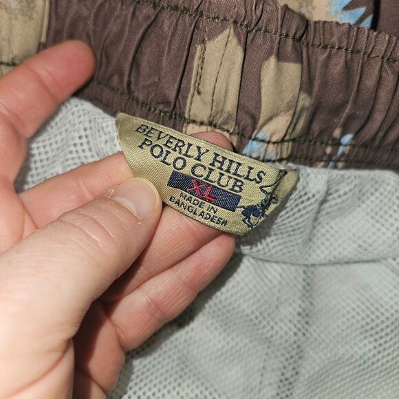 NEW Beverly Hills Polo Club Swim Trunks Board Shorts Mesh Lined Mens XL Brown - Picture 5 of 11